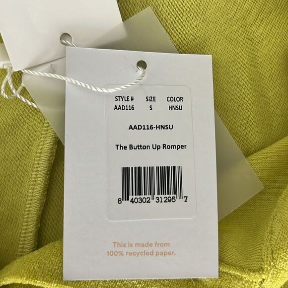 NWT Andie Swim The Palma Terry Button- Up Romper in Honeysuckle Size S - Picture 6 of 7